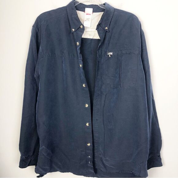 THE NORTH FACE | Navy Blue Long Sleeve Button Down Shirt Men’s Size Medium - Picture 1 of 7